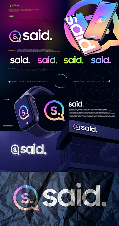 said. global chat app branding design gradient illustration logo logo design logodesign modern technology ui