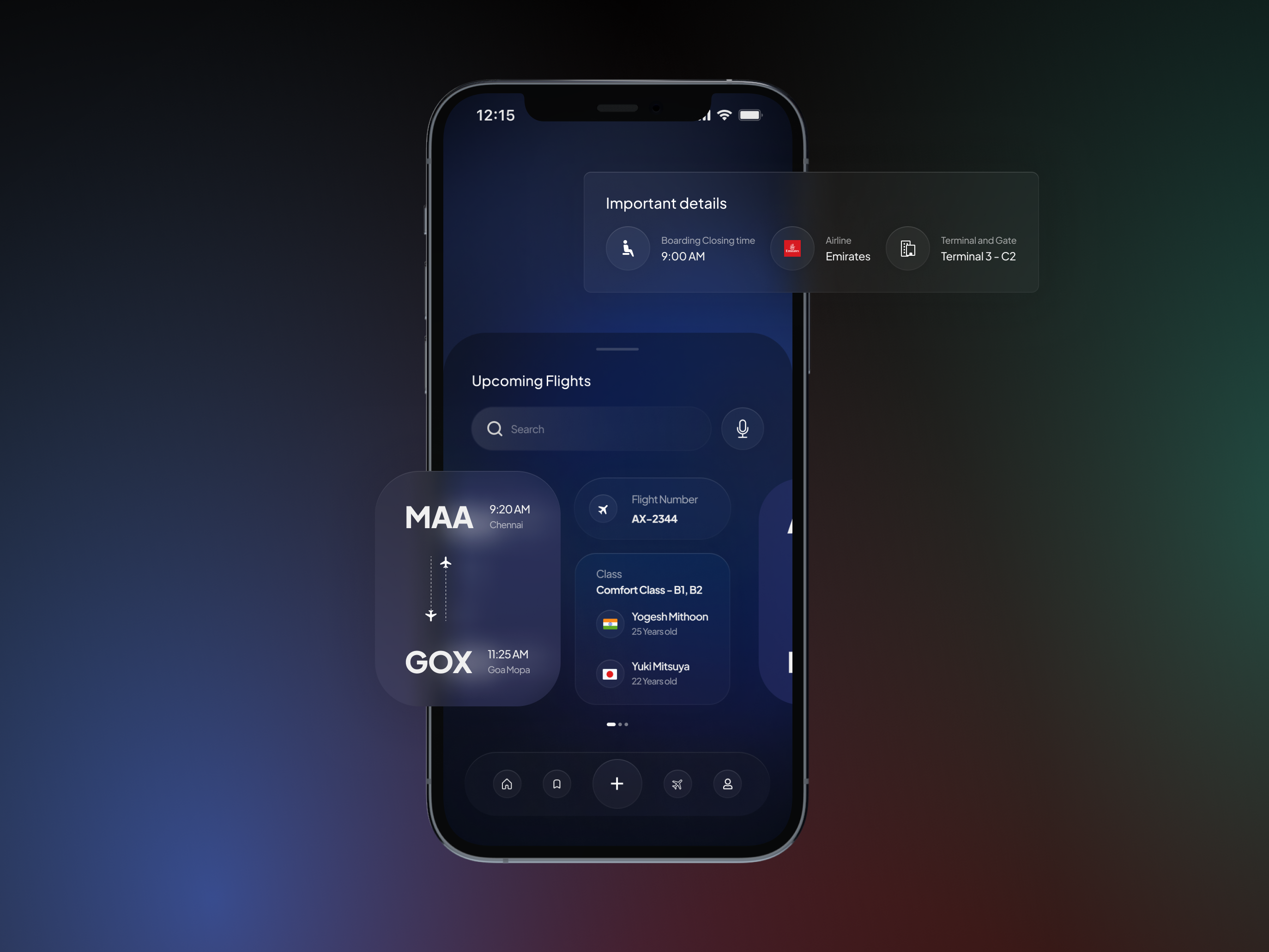Airplane Management App airplane app booking flight pilot ui ux