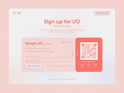 Ticket booking sign up page app booking clean design minimalist page ticket ui uiux ux web website