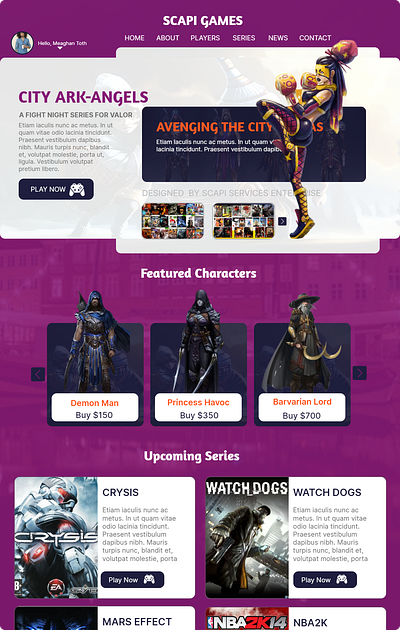 Scapi games website UI design 3d branding design ecommerce games gaming graphic design illustration logo playstation typography ui ux vector website