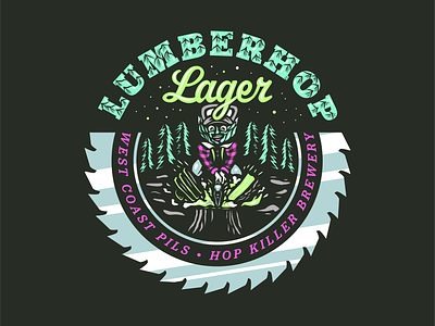 Lumberhop Lager Tee Graphic beer branding brewing design drawing graphic design hops illustration logo mascot typography ui ux vector