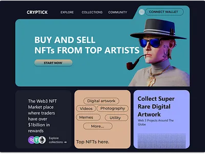 Landing Page for NFT project dailyui ui