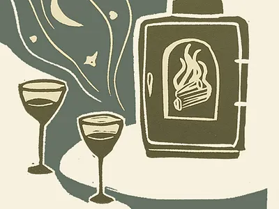 Stove Wines design graphic design illustration linoprint