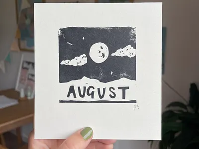 August branding calendar design graphic design illustration linoprint typography