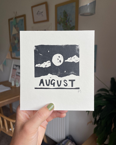 August branding calendar design graphic design illustration linoprint typography