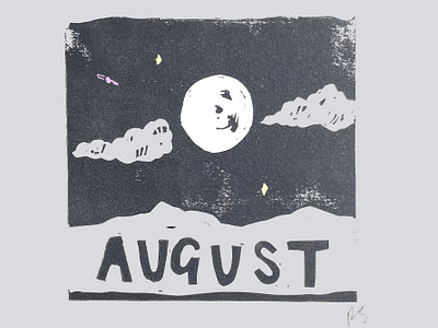 August branding calendar design graphic design illustration linoprint typography