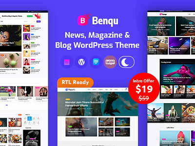 Benqu – News Magazine WordPress Theme adobe photoshop ui ui design wordpress