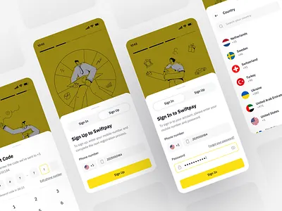 Swiftpay - Sign In - Sign Up application finance finances financial login mobile sign in sign up ui ui design ux ux design