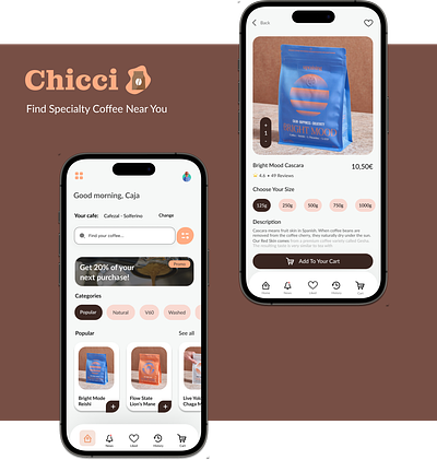 CHICCI - Specialty coffee app coffee coffee app mobile apps specialty coffee ui ux