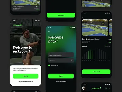 Pickcourt | UX/UI | mobile app animation app dashboard maps mobile sign sport ui ux