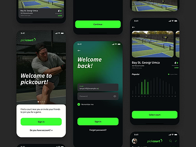 Pickcourt | UX/UI | mobile app animation app dashboard maps mobile sign sport ui ux