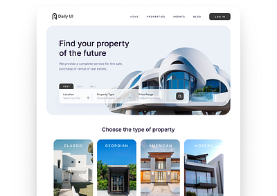 Properties landing graphic design interface product proptech ui ux web