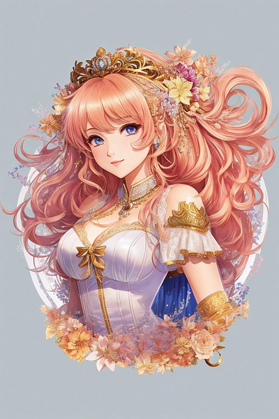 Zodiac Majesty: Regal AI Anime Girl Character Art in Leo anime love