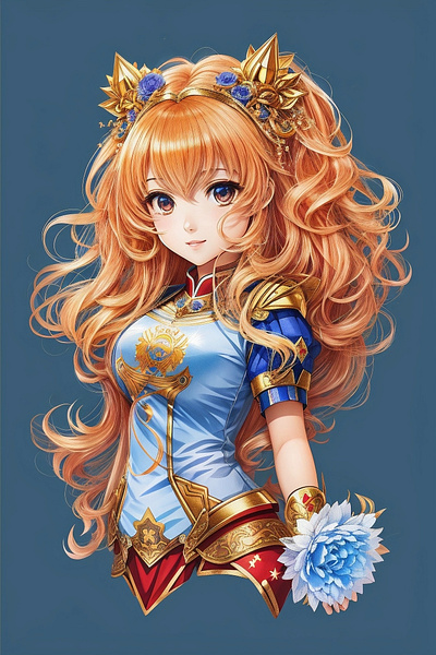 Cosmic Lionheart: Dynamic AI Anime Girl Character Art in Leo anime love