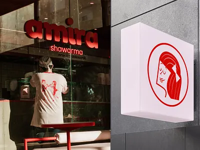 Amira Shawarma - Logo and Visual Identity agency brand brand design brand identity branding branding design business character cute design designer graphic design illustration lettering logo logo design logotype minimal packaging restaurant