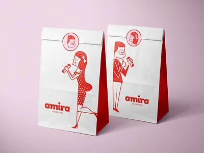 Amira Shawarma - Packaging Design agency brand brand design brand identity branding branding design business character cute design designer graphic design illustration logo logo design logotype minimal packaging restaurant shawarma