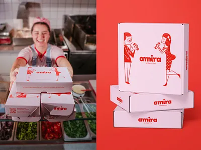 Amira Shawarma - Packaging agency brand brand design brand identity branding branding design business character cute design designer graphic design illustration lettering logo logo design logotype minimal packaging restaurant