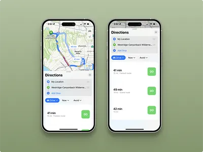 Scenic route app apple apple maps ios maps mobile navigation route
