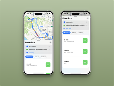 Scenic route app apple apple maps ios maps mobile navigation route
