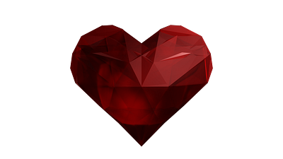 Low poly gem heart