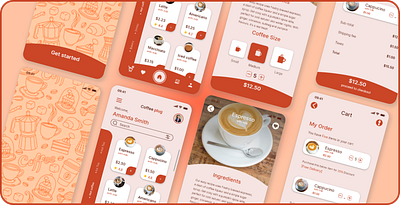 I designed a Coffee Ordering App for mobile using lunacy ui ux