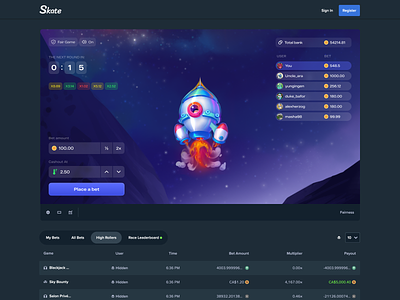 Operation Space - Sok Crash Game animation betting blockchain casino casino game crash crash game crypto fast game gambling gaming iframe igaming motion graphics online casino provably fair rocket space spine wager