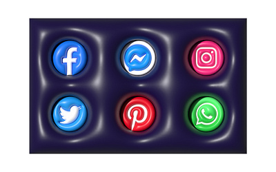 3D Social Media Logos 3d abstract logos social media