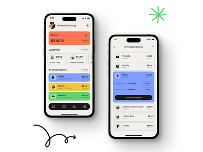 Subscription Mobile App app mobile payment subscription ui ux