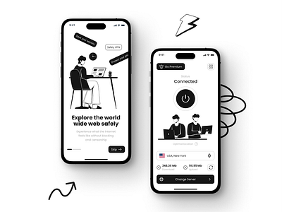 VPN App app design mobile ui ux vpn