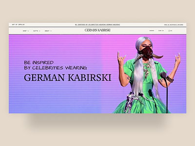 Homepage design for German Kabirski branding design ecommerce graphic design hero illustration layouts logo minimalist ui ux visual web