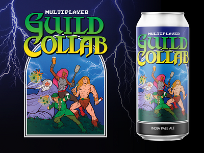 Multiplayer Guild Collab 2023 arcade games beer design beer label seattle beer