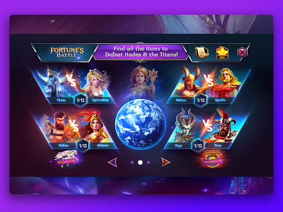 Fortune’s Battle - UI/UX design. Main page 2 casual game fantasy