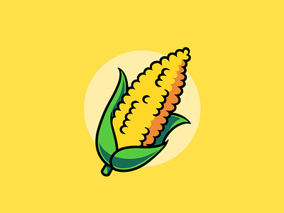 Simple Corn Icon Cartoon Illustration branding business graphic design