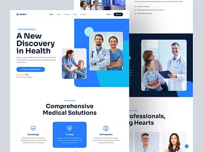 Medical Landing Page - MedicX appointment clinic doctor appointment doctor landing page doctor website health healthcare homepage hospital landing page medical moskur ui design uiux web design website