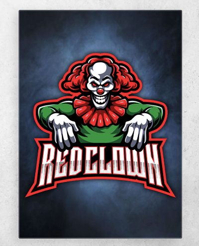 Red Clown Mascot design esport game design illustration jester joker mascot logo