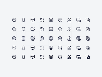 Programming Language Icons code figma icon icon design icon library icon pack icon set iconography icons illustration inspeck code mobile programming programming programming icons programming language repository software translation web design