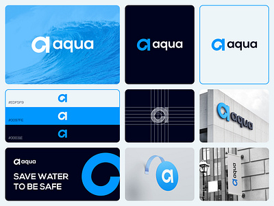 aqua - Logo Design Concept aqua brand identity branding concept creative design designer portfolio flood geometric goldenratio letter a logo logo designer modern nature ocean sea surf surfing wave
