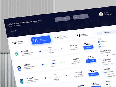 Flight Booking Dashboard - UI/UX Design booking bookingwebsite crmdashboard dashbaord design flightbooking flightbookingdashboard flightschedule landing page design landingpage landingpagedesign minimal modern design onlinebooking product productdesign productdesigner ui uiuxdesign webdesign