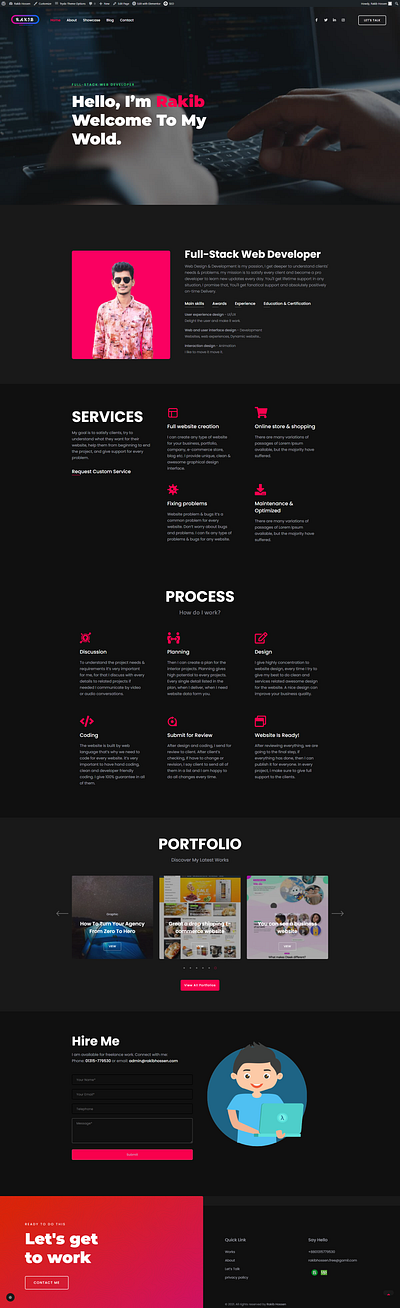 personal portfolio website design ecommerce elementor pro illustration landing page landing page design personal porfolio portfolio website portfolio website design product page design store design wordpress wordpress portfolio