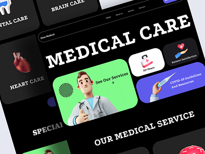 Medical Website Landing Page branding dentist design doctor appointment hospital illustration landing page pharmacy website landing page ui ux ux design web web design website