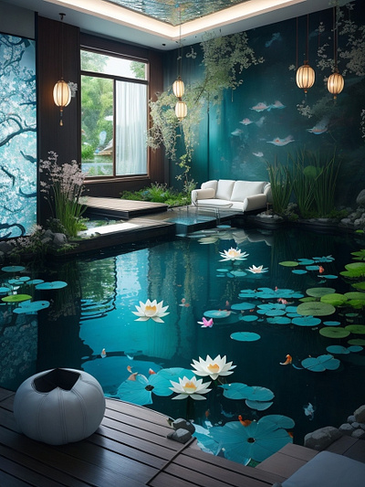 Interior Design 3d chinese style design digital design fairy tale style illustration interior design mystic