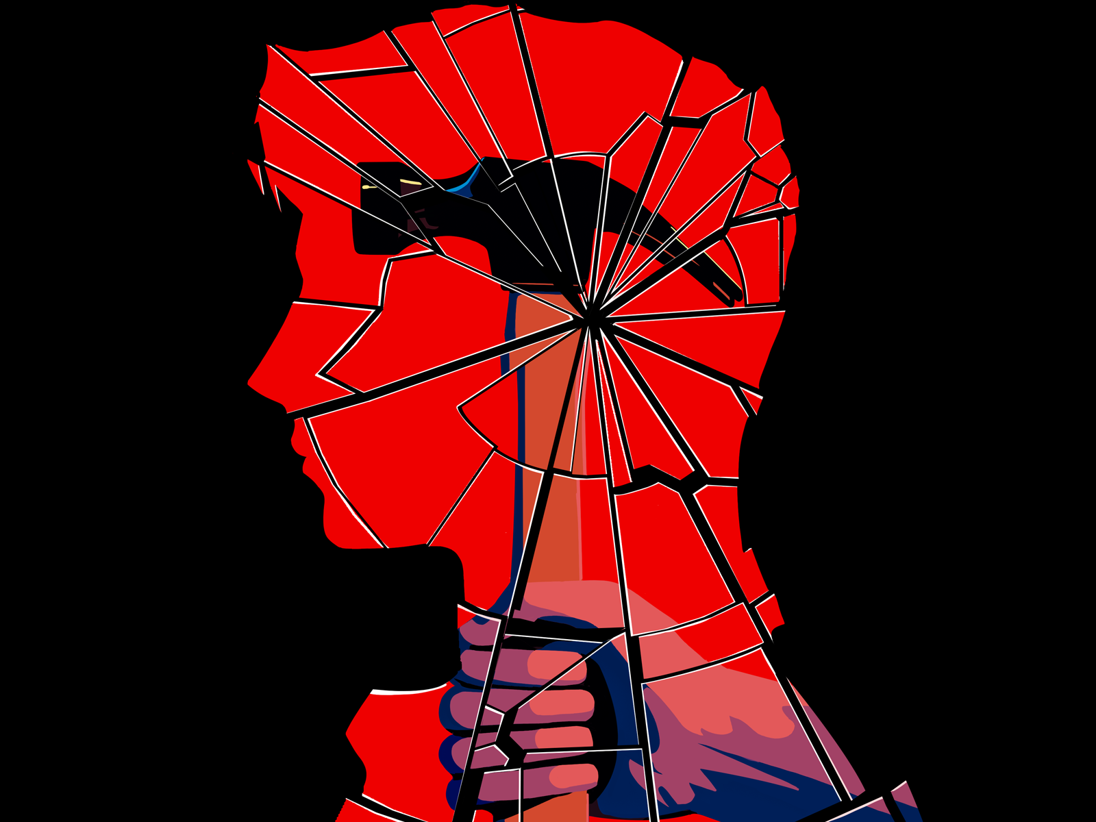 Sabotage aggression axe broken chaos conflict crime crisis danger destruction drawing glass illustration intrigue rebellion red sabotage tension threat violence weapon