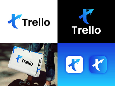 Trello Logo Design | T+Arrow+Travel logo concept artificial intelligence brand identity branding business business branding company creative design designer graphic design illustration letter logo logo logo design modern logo startup technology tour logo travel agency logo vector