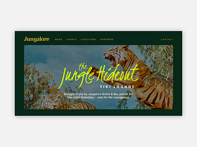 Jungalore Website Hero brand identity branding jungle restaurant typography web design