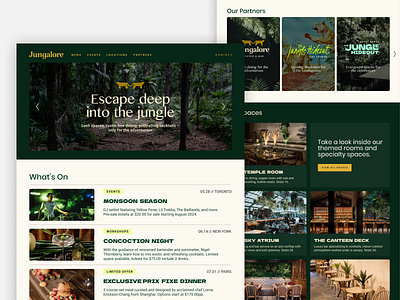 Jungalore Web Design brand identity branding jungle restaurant typography ui web design