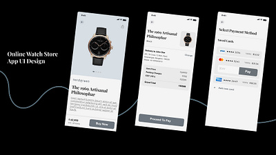 Online Watch Store App UI branding design graphic design illustration logo template typography ui ux vector