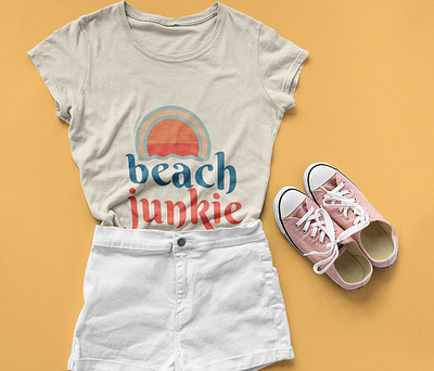 Beach Junkie SVG for Cricut, Make Your Own Beachy Gifts brand branding design graphic design illustration