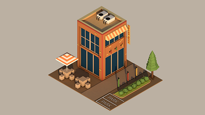 A Coffee Shop 3d design illustration