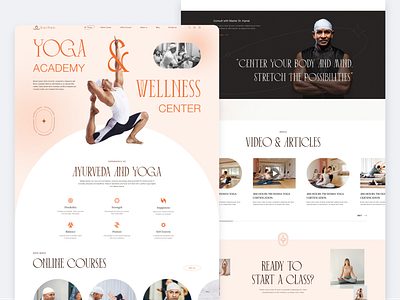 Yoga Academy Website Design academy body coaching design e learning gym health healthcare interface landing page online classes online fitness treatment ui ui ux website design wellness workout yoga yoga website