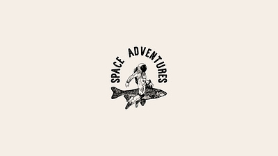 Astronaut logo astronaut black branding creative design drive fish graphic design illustration imagine logo logofolio modern nature portfolio salmon space spaceman vector vintage